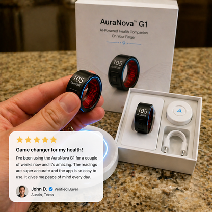 🎉 75% OFF Launch Offer🏆AuraNova™ G1 Non-Invasive Smart Ring