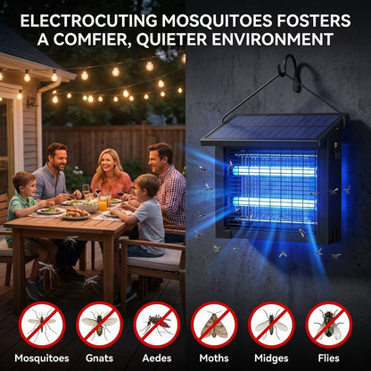 Solar Bug Zapper: Outdoor Waterproof Electric Mosquito and Fly Zapper with Smart Light Sensor