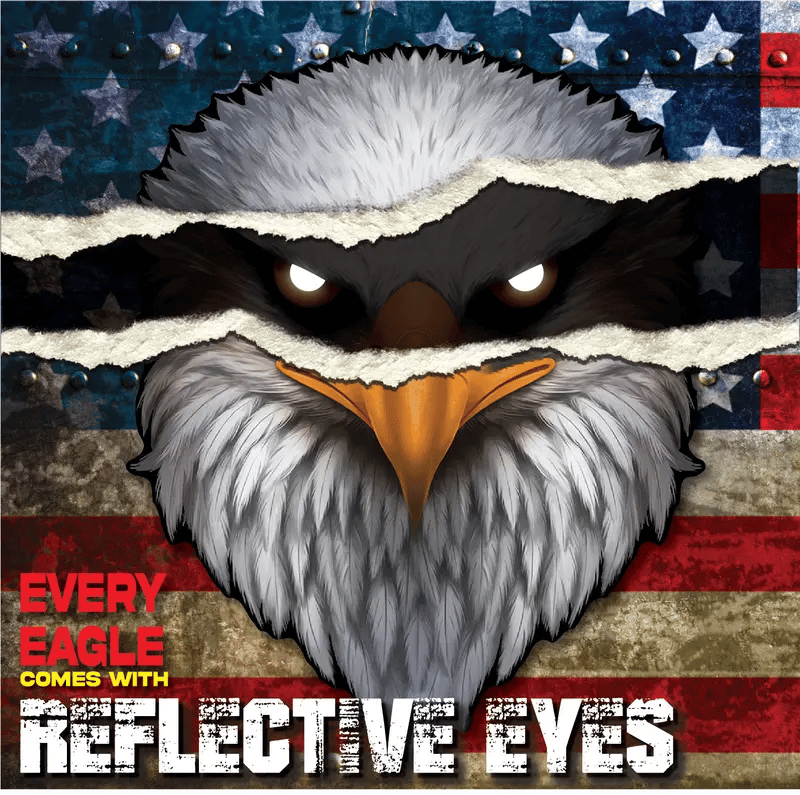(🎁Last Day 49% OFF)🦅Reflective Eyes Eagle Decal – Patriotic USA Flag Vinyl Sticker for Trucks, Cars, Coolers, Laptops – Waterproof & Fade-Resistant