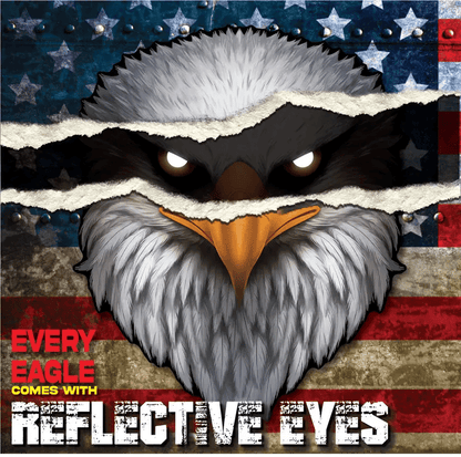 (🎁Last Day 49% OFF)🦅Reflective Eyes Eagle Decal – Patriotic USA Flag Vinyl Sticker for Trucks, Cars, Coolers, Laptops – Waterproof & Fade-Resistant