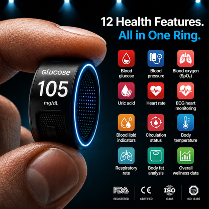 🎉 75% OFF Launch Offer🏆AuraNova™ G1 Non-Invasive Smart Ring